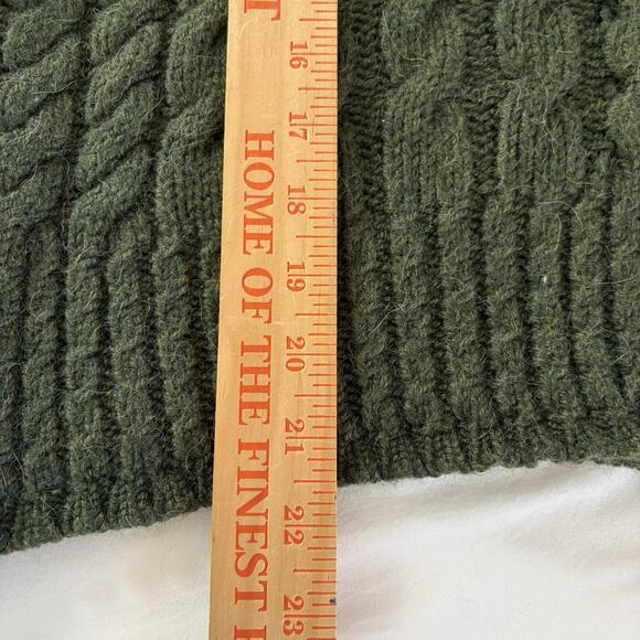 Polo Ralph Lauren Cable Knit Cowl Neck Green Sweater Wool/Alpaca Fits Medium - Picture 13 of 14